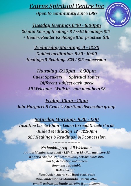 Cairns Spiritual Centre Program